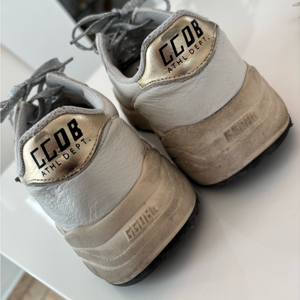 Golden Goose White and Silver Star Sneakers - Picture 4 of 5